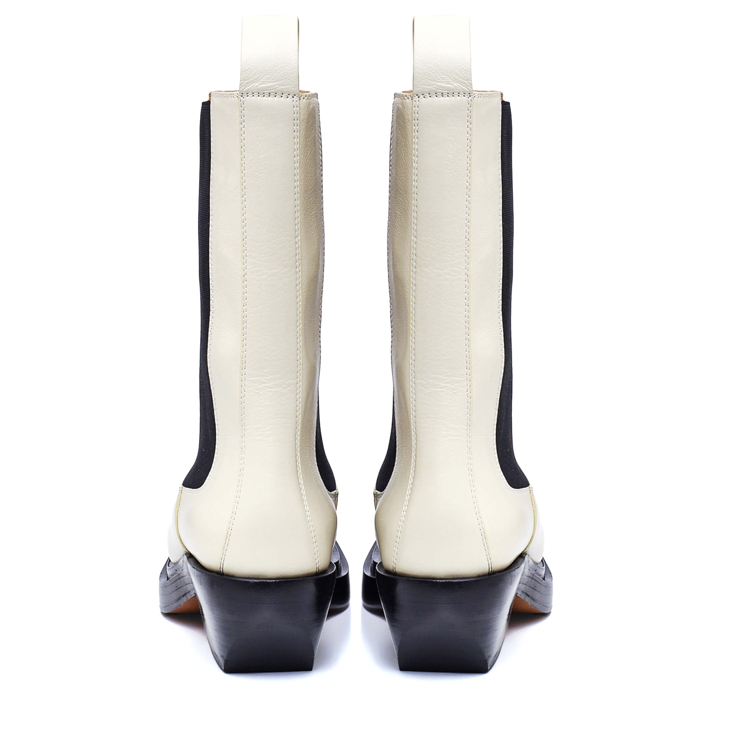 Bottega Veneta - White Calfskin Lean Mid Boots / 38